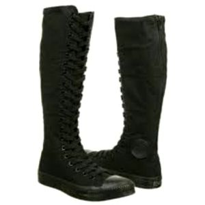 Knee high all black converse